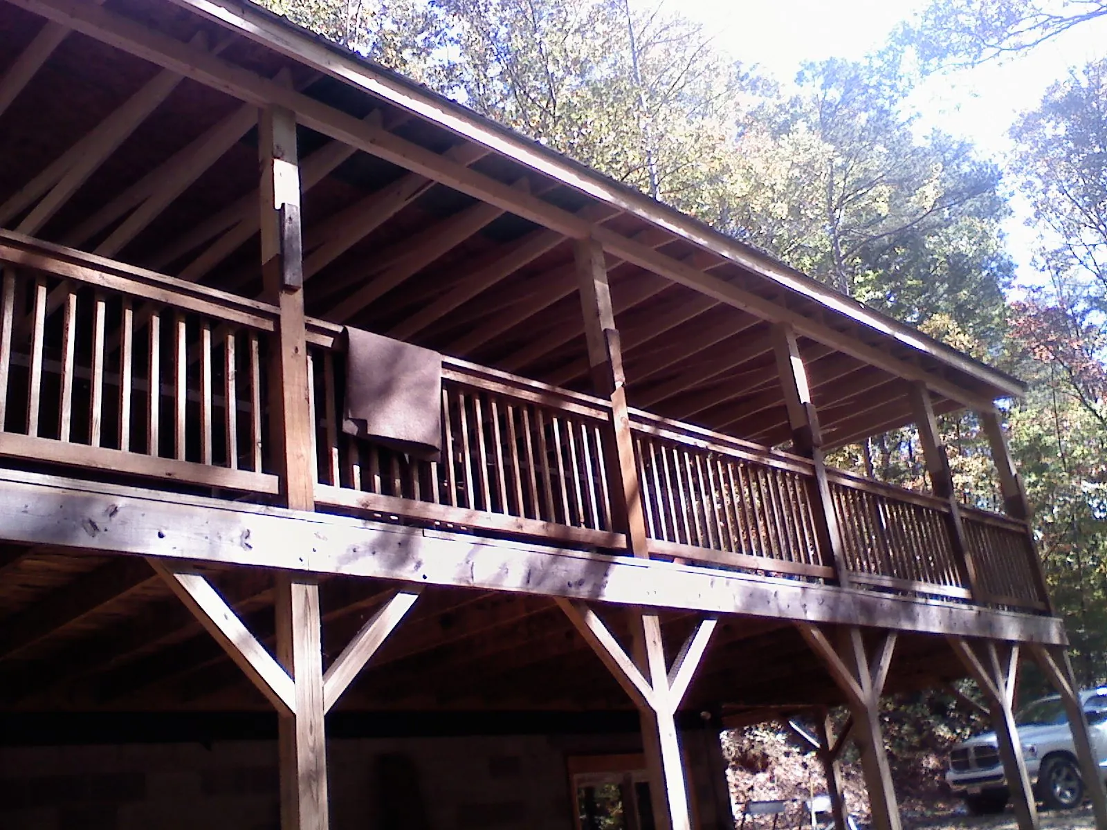 Timber framing under a new elevated porch and deck — Roof Leak Repair in Wharton by Roofing Brothers